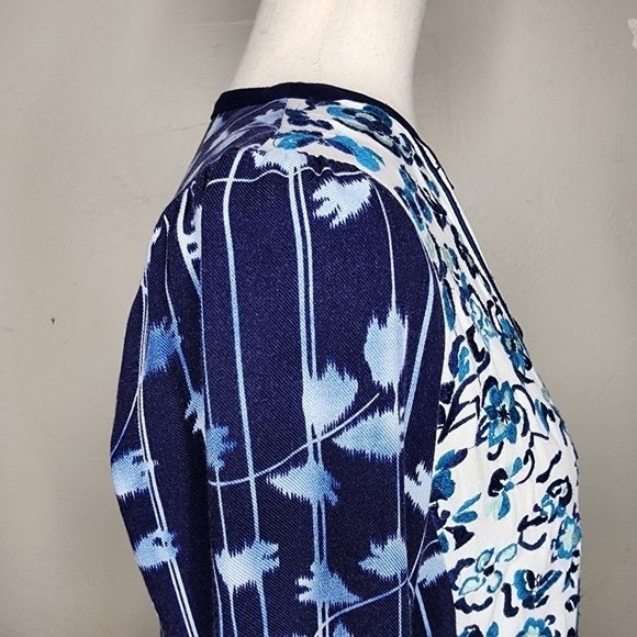 ANTHROPOLOGIE Tiny Semele Navy/White‎ embroidered floral Boho Shirtdress Dress S - Picture 6 of 16